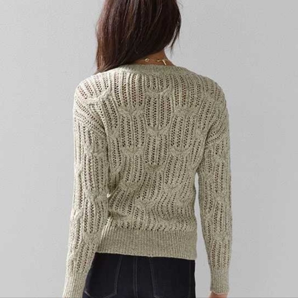 White House Black Market Long-Sleeve Stitchy Marl Pullover - Picture 2 of 6